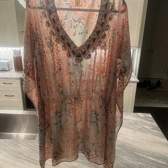 Pretty pool cover up size 🧉large resort wear vacation summer🧉 lucky and coco - Picture 4 of 17